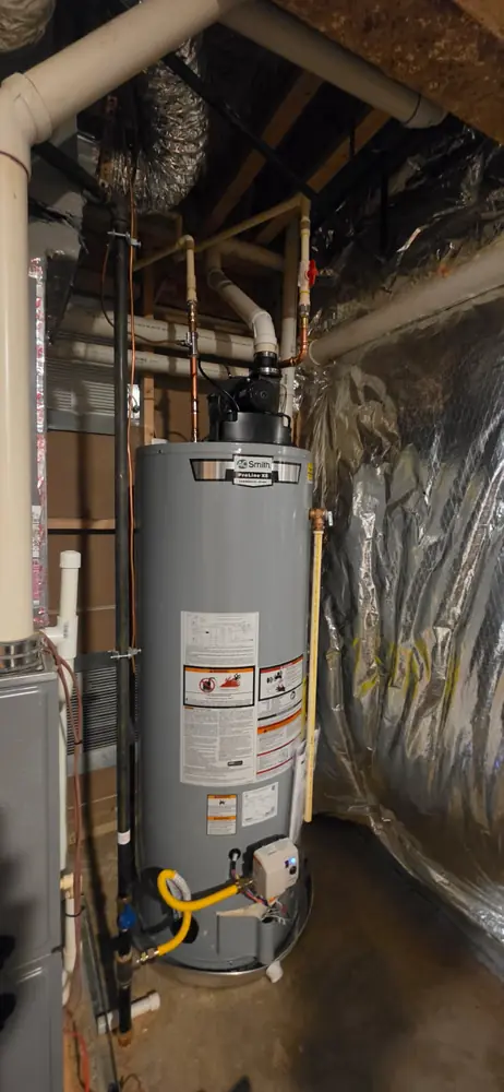 New power vent water heater after replacement